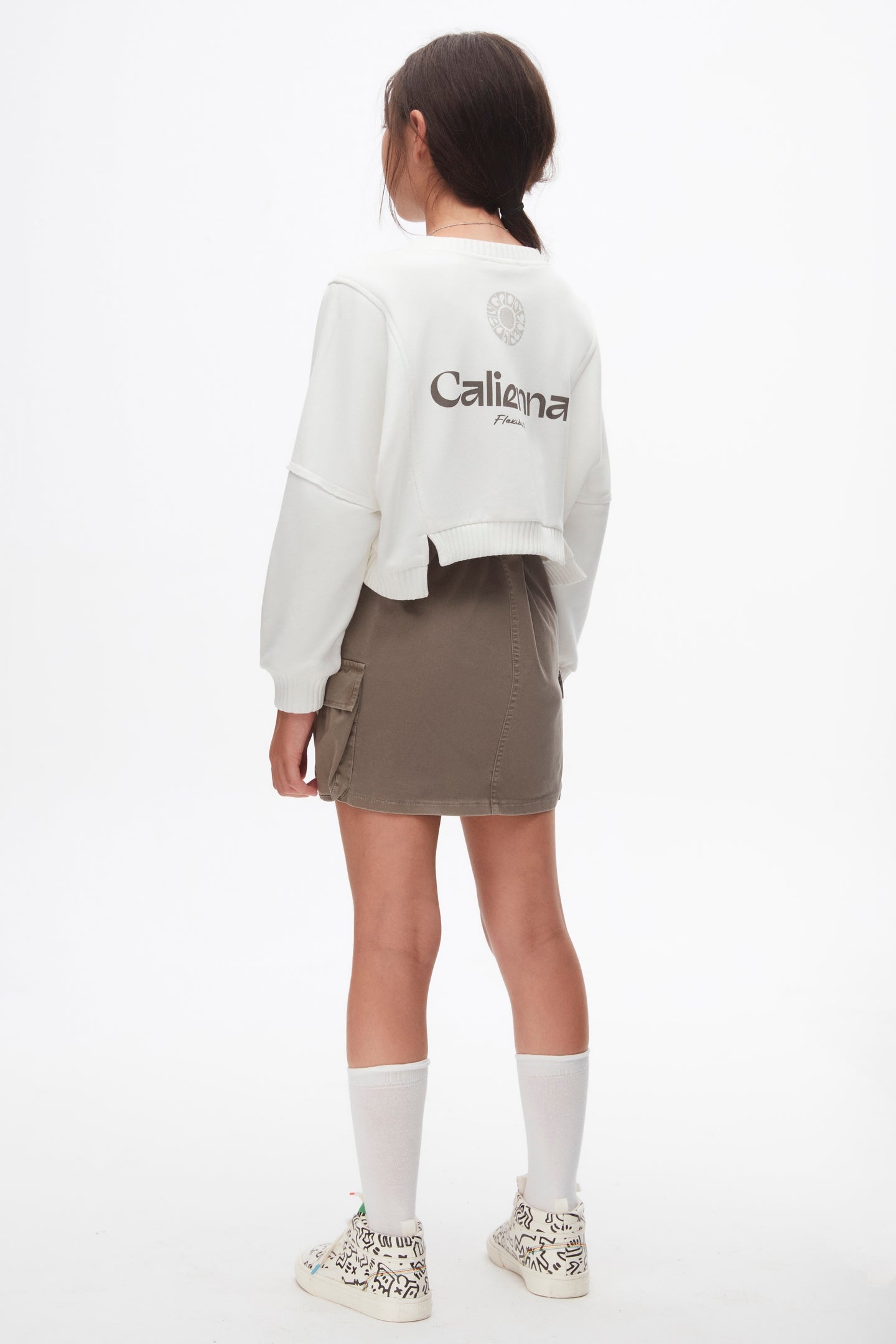 100 % Cotton,Mini anthracite skirt for girls .