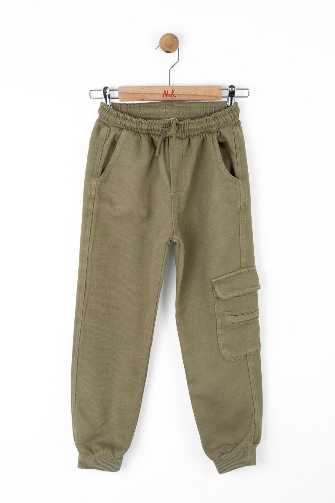 Children's cargo green joggers