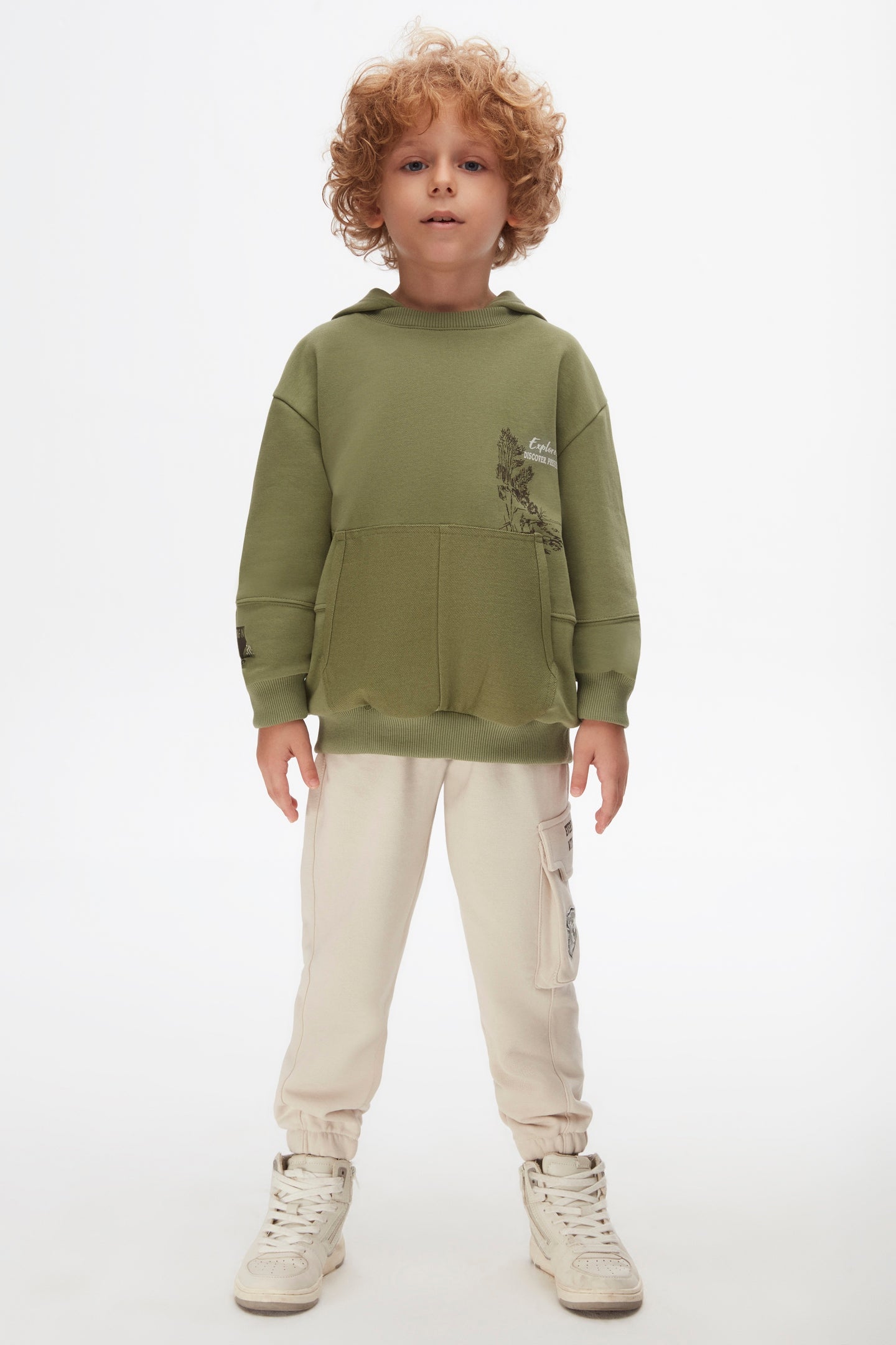 Kids Olive Green Hoodie